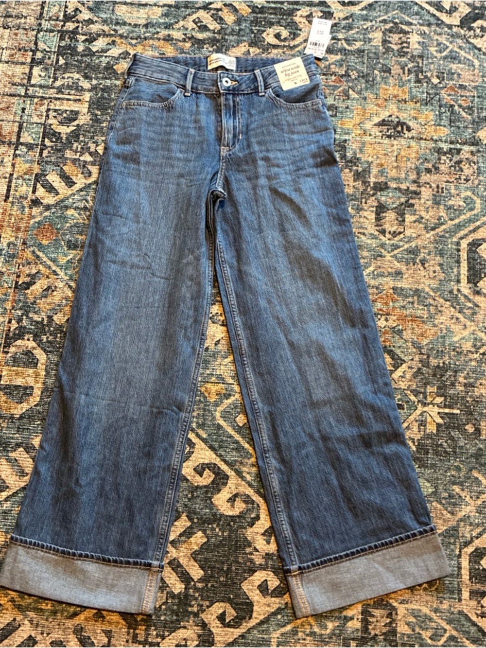 abercrombie kids high-rise ultra wide leg Jean 13/14 NWT